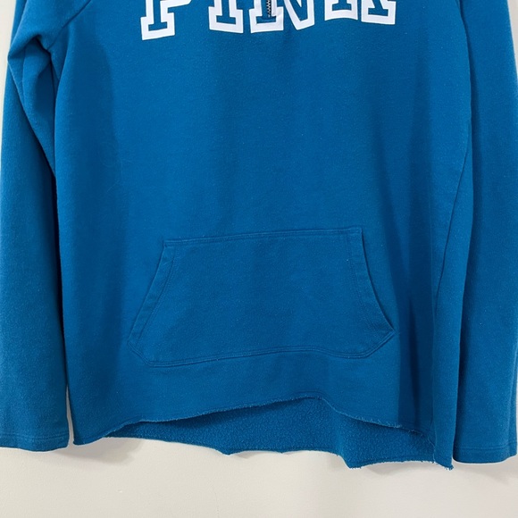 Victoria’s Secret PINK Blue Graphic Zip Up Pullover Sweater - Picture 3 of 5